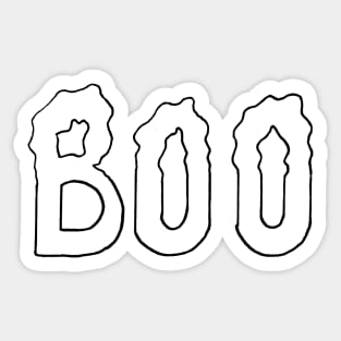 Vintage retro wavy BOO graphic lettering Sticker